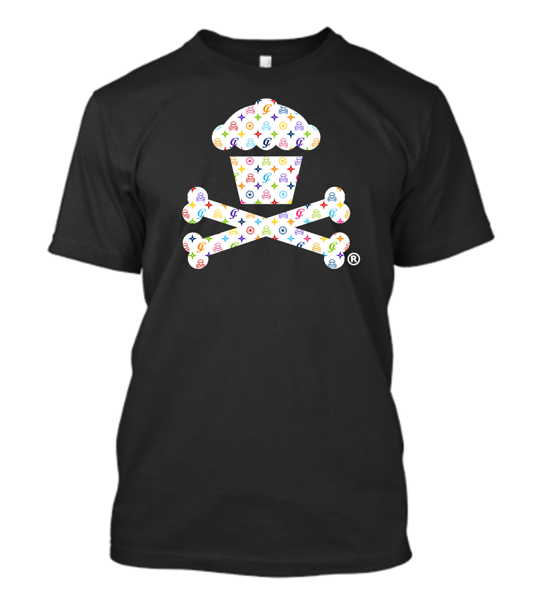 Colorful Chewy Crouton Crossbones Cupcake And Bones T-Shirt