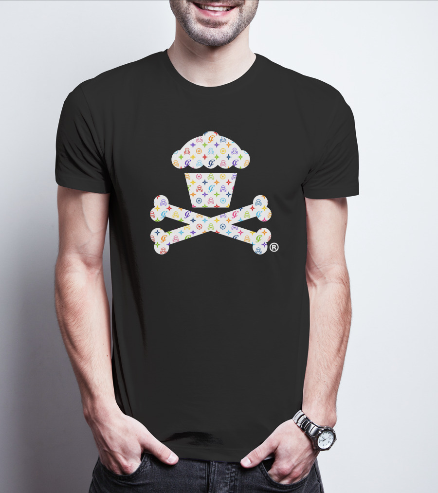 Colorful Chewy Crouton Crossbones Cupcake And Bones T-Shirt