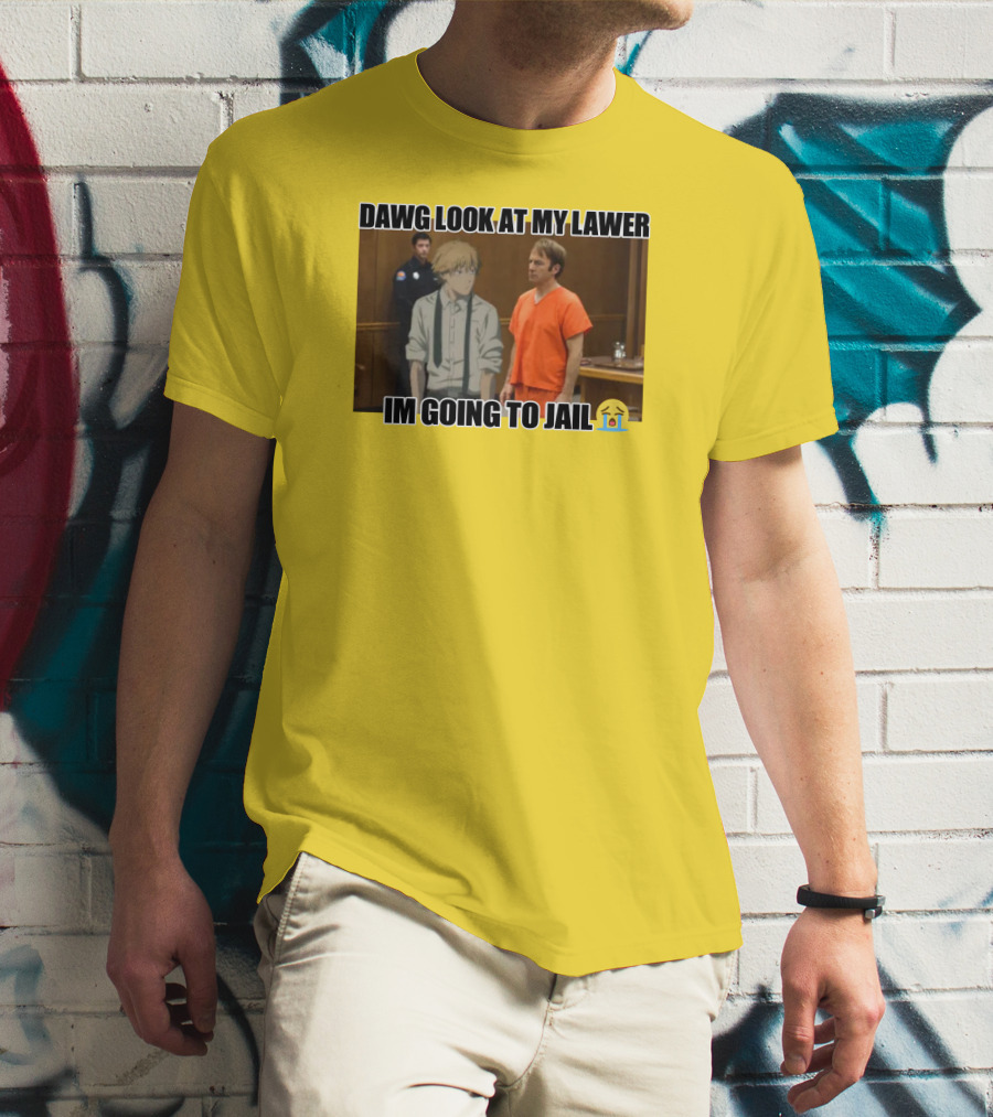 Dawg Look At My Lawer I'm Going To Jail Emoji Anime Character Courtroom T-Shirt