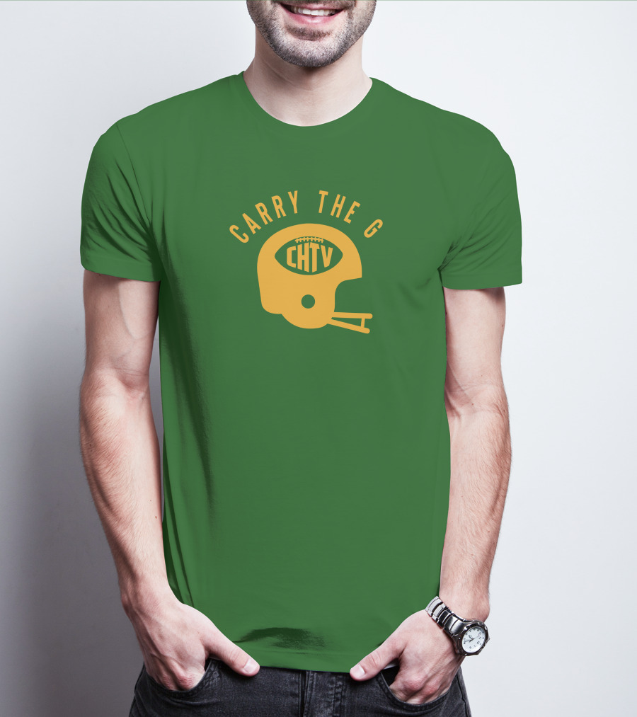 Cheeseheadtv Carry The G Football Helmet CHTV T-Shirt