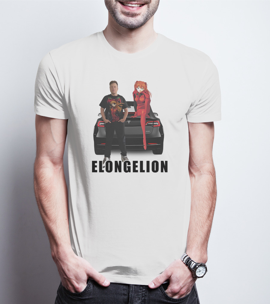 Goofyahhtees Elongelion Tesla Anime Fusion T-Shirt