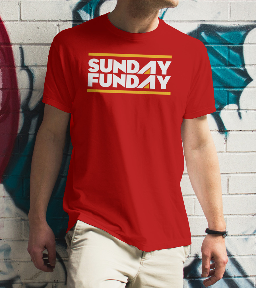 Sunday Funday Westside Storey Store Bold Red Typography T-Shirt