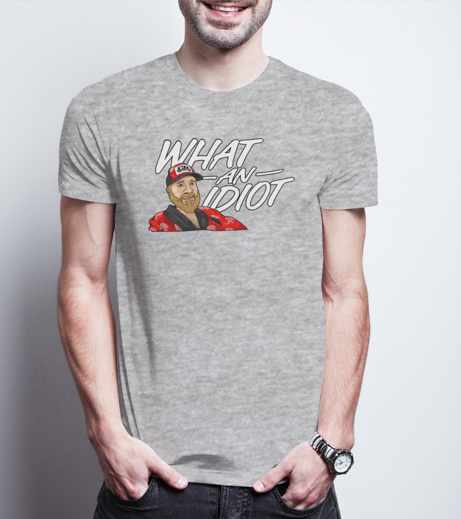 Couch Racer Who Says What An Idiot With Bearded Guy In Cap T-Shirt