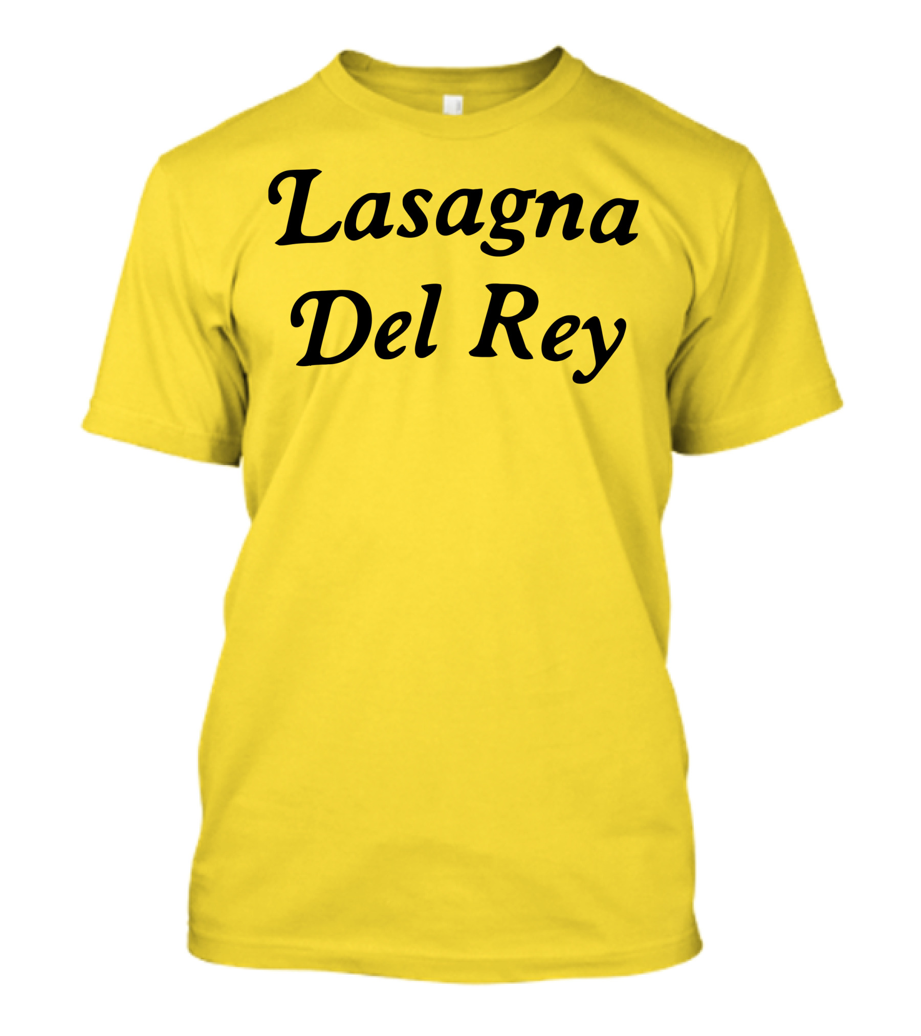 Lasagna Del Rey Yellow Block Text T-Shirt