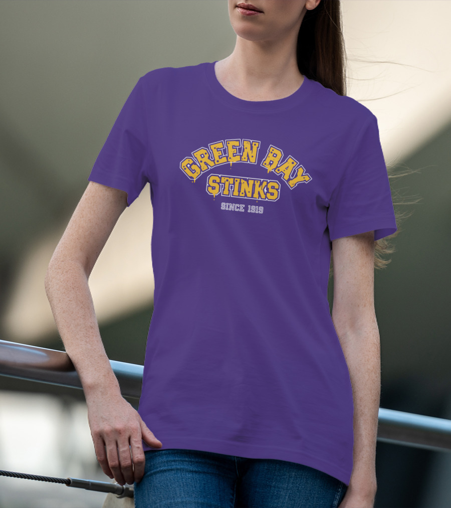 Green Bay Stinks Since 1919 John Randle Purple Yellow Football Rivalry Joke T-Shirt