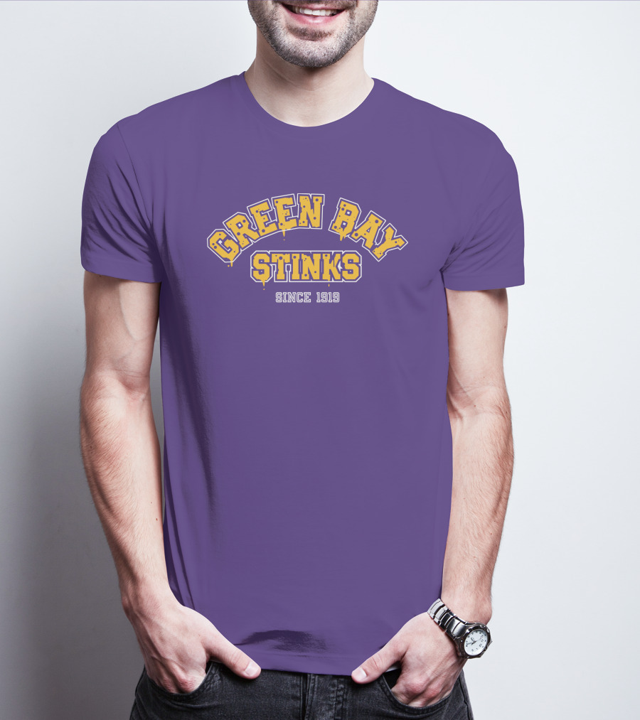 Green Bay Stinks Since 1919 John Randle Purple Yellow Football Rivalry Joke T-Shirt