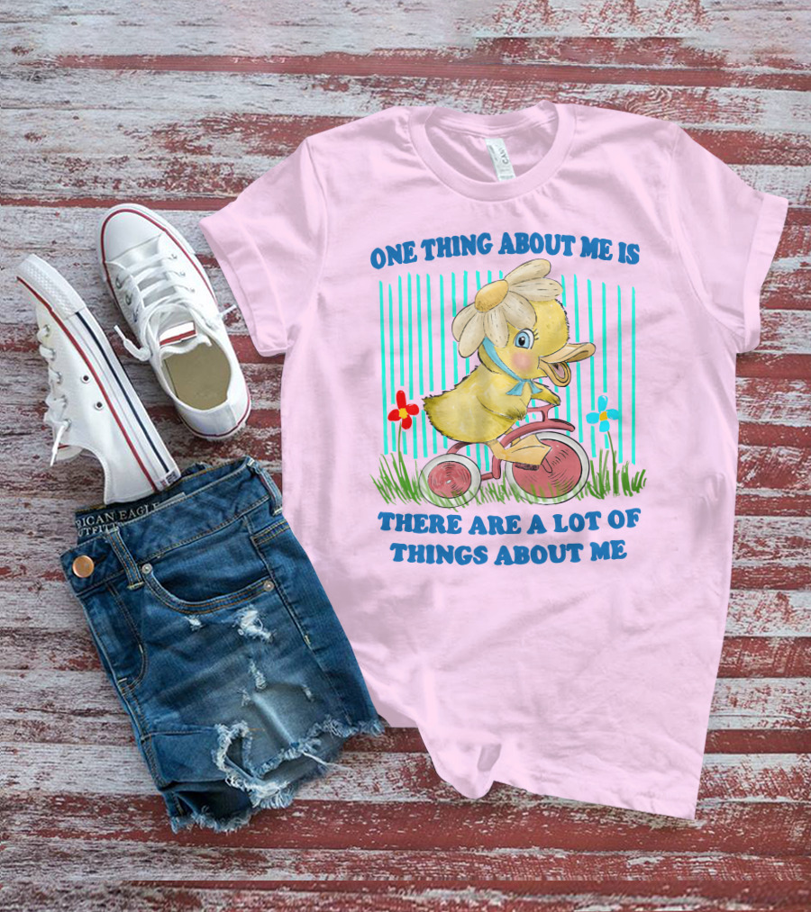 One Thing About Me Is There Are A Lot Of Things About Me Duck Riding Tricycle T-Shirt