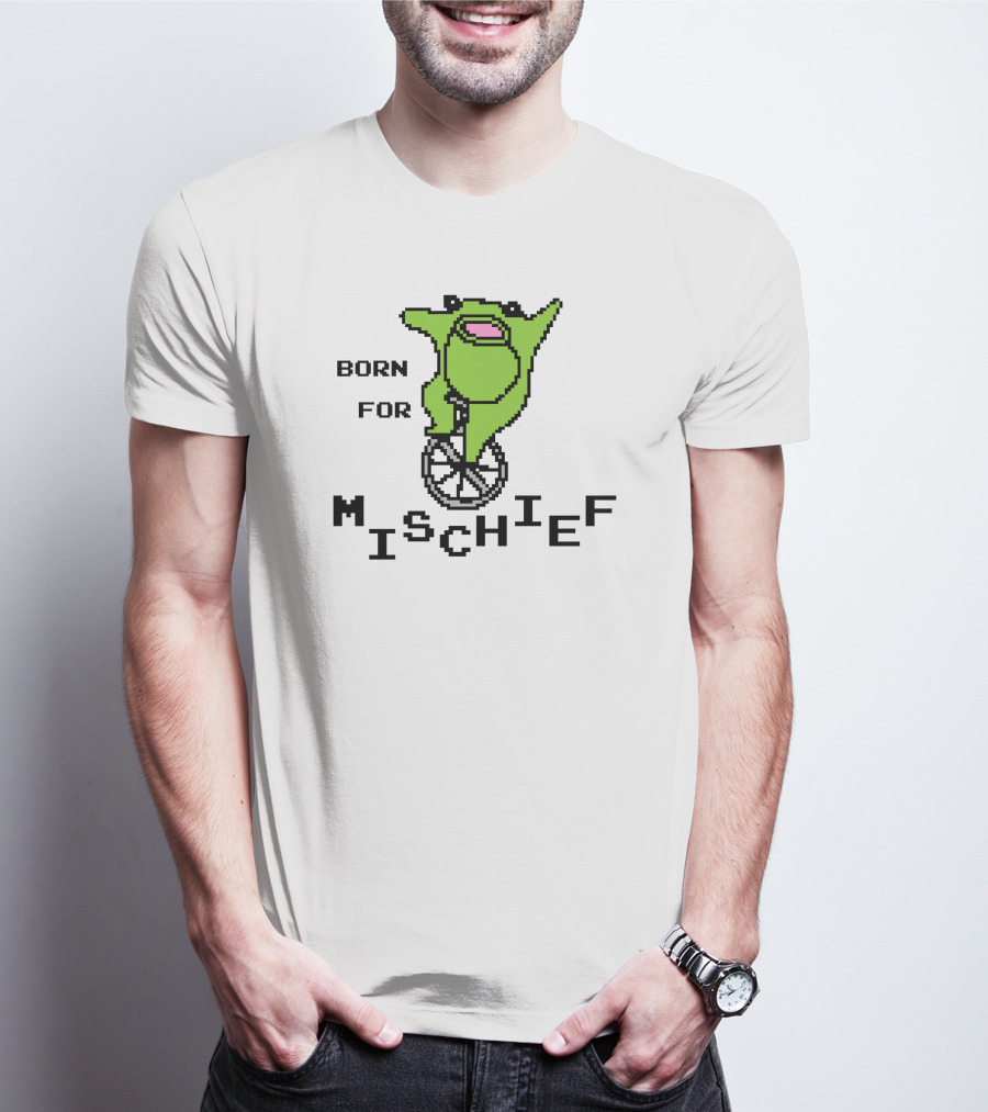 Born For Mischief Frog On Unicycle T-Shirt