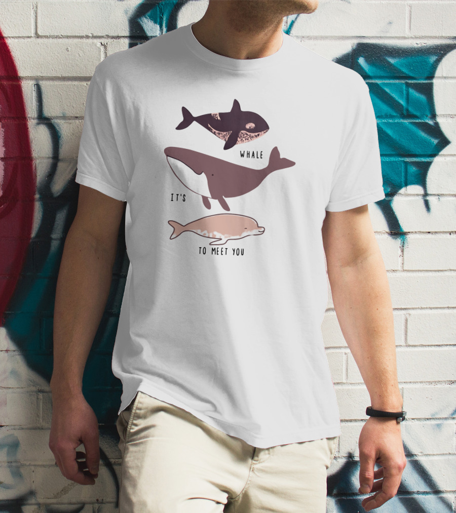 Whale It's To Meet You Playful Ocean Creatures T-Shirt