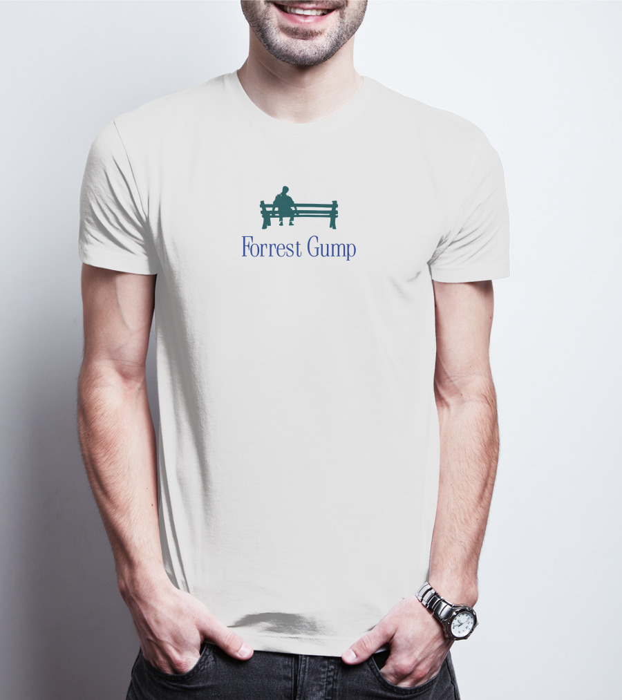 Forrest Gump Silhouette On Bench - Outlander Magazine T-Shirt