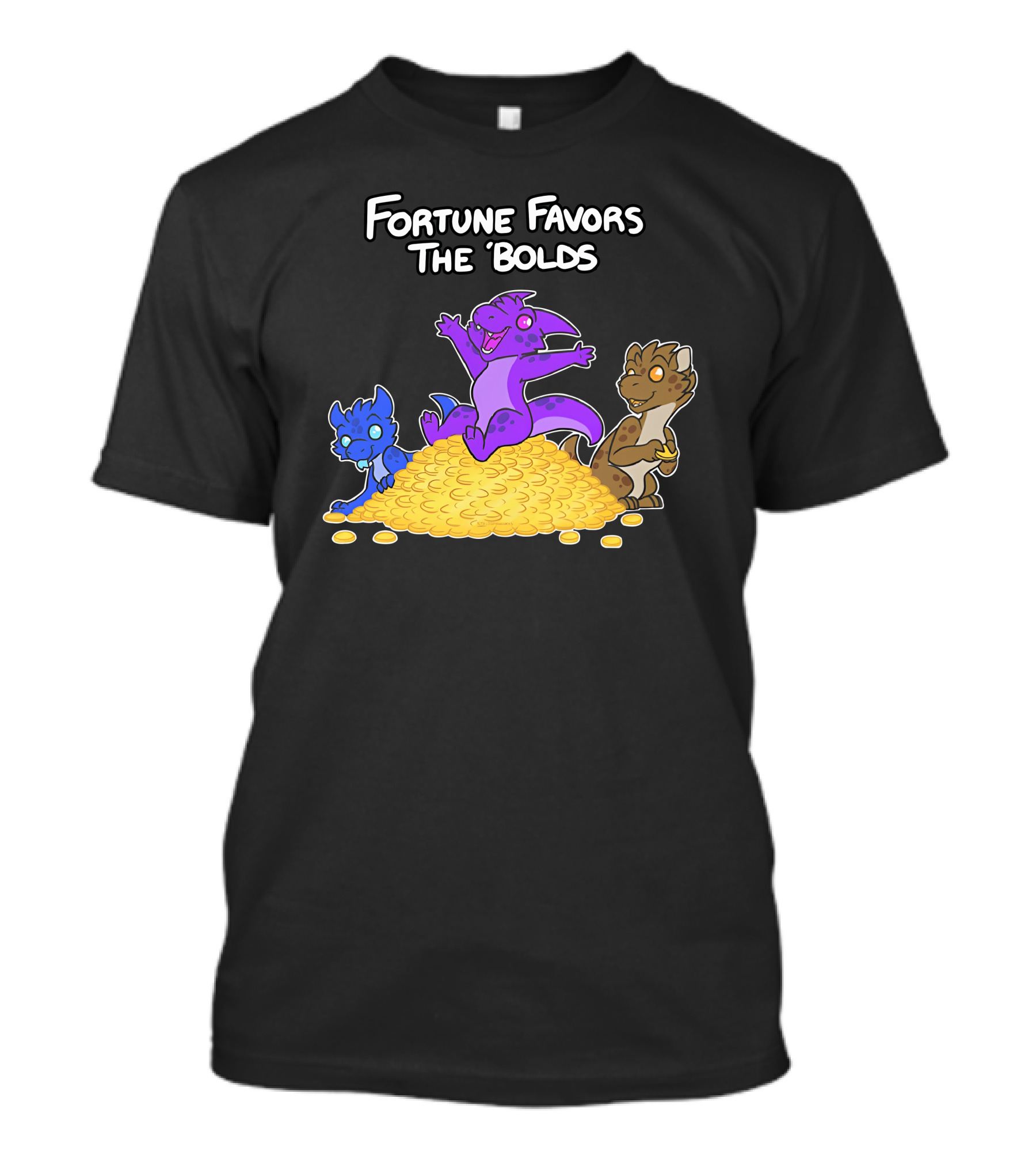 Fortune Favors The Bolds Felisrandomis Kobold Coin Pile T-Shirt