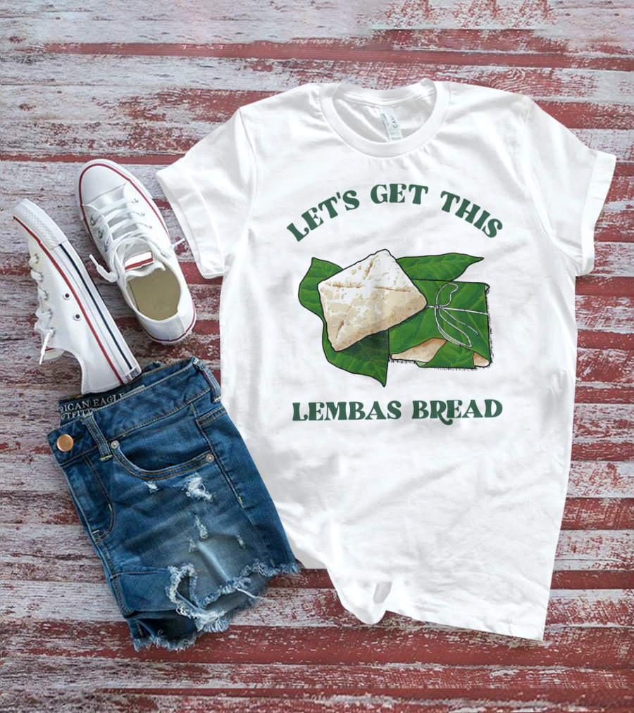 Let's Get This Lembas Bread Green Leaf Tolkien Reference T-Shirt