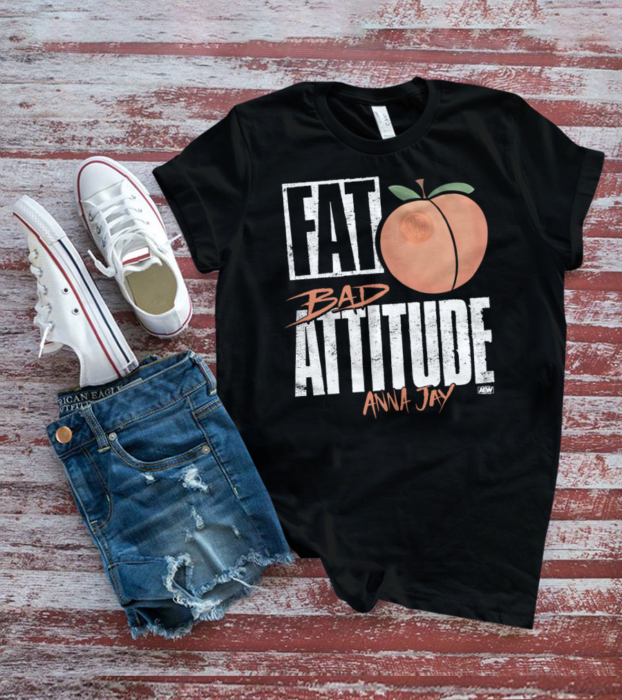 Fat Bad Attitude Anna Jay Aew Peach T-Shirt
