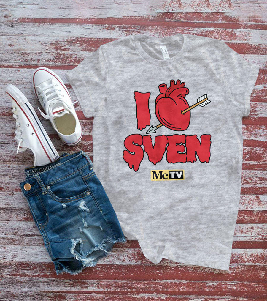 MeTV Store I Heart Sven With Anatomical Heart And Arrow T-Shirt