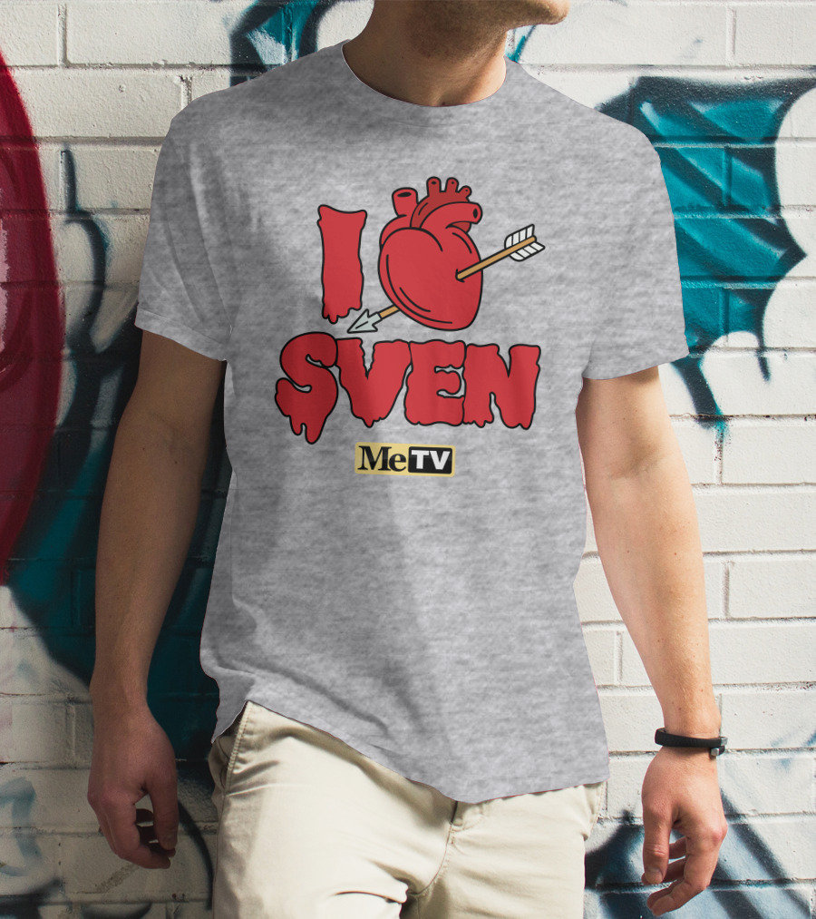 MeTV Store I Heart Sven With Anatomical Heart And Arrow T-Shirt
