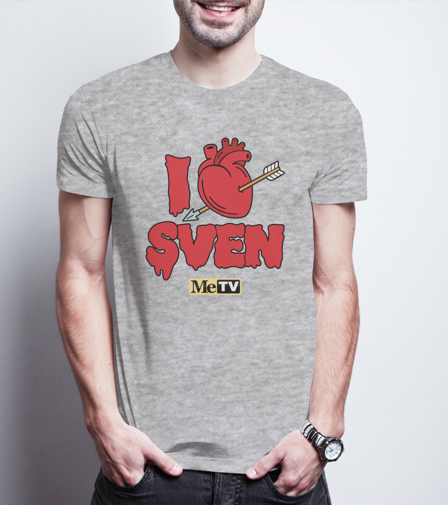 MeTV Store I Heart Sven With Anatomical Heart And Arrow T-Shirt