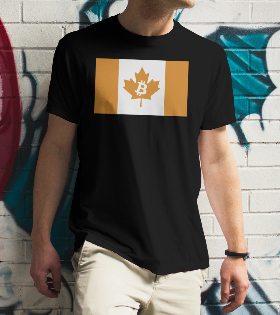 The Best Business Show Merch Bitcoin Canada Maple Leaf Orange Flag T-Shirt