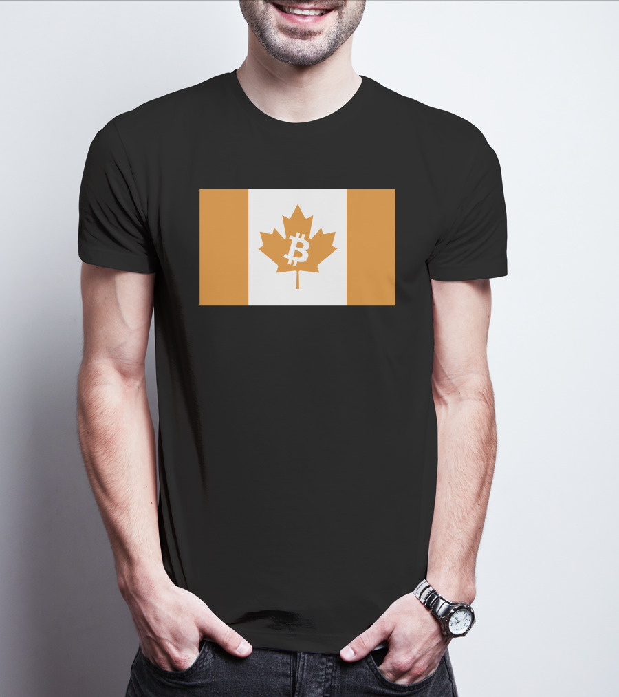 The Best Business Show Merch Bitcoin Canada Maple Leaf Orange Flag T-Shirt