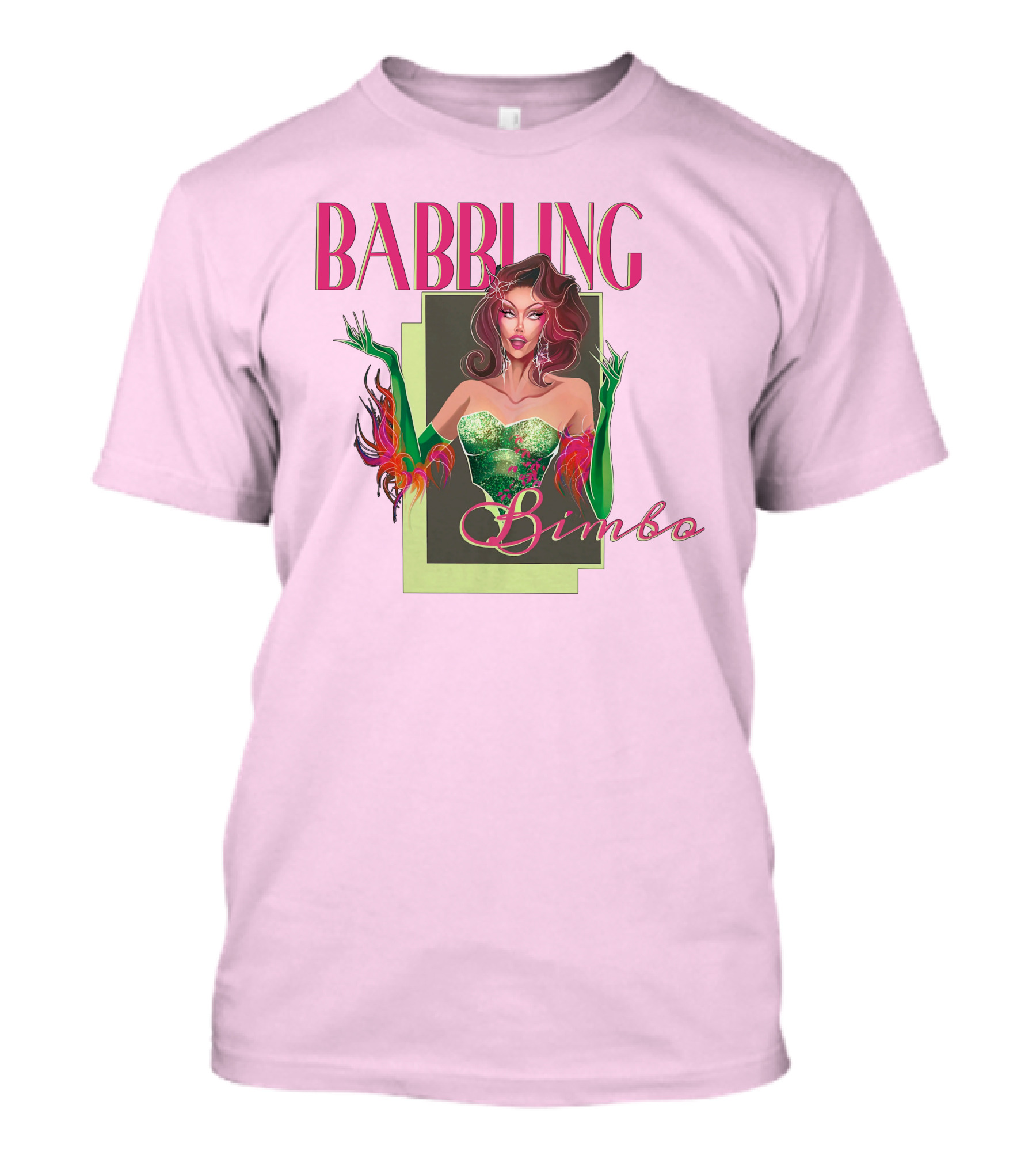 Voss Events Merch Jasmine Kennedie Babbling Bimbo Green Glamour Dress T-Shirt