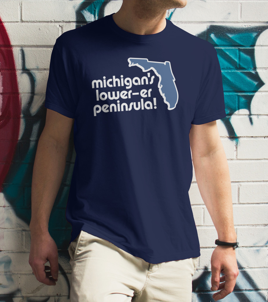 Michigan's Lower-Er Peninsula Mitten State Merch Map T-Shirt