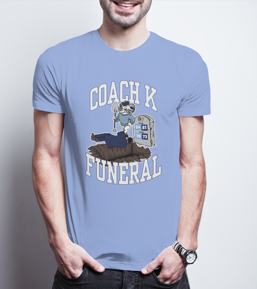 Coach K Funeral Barstoolbigcat March Game Dates Tombstone T-Shirt