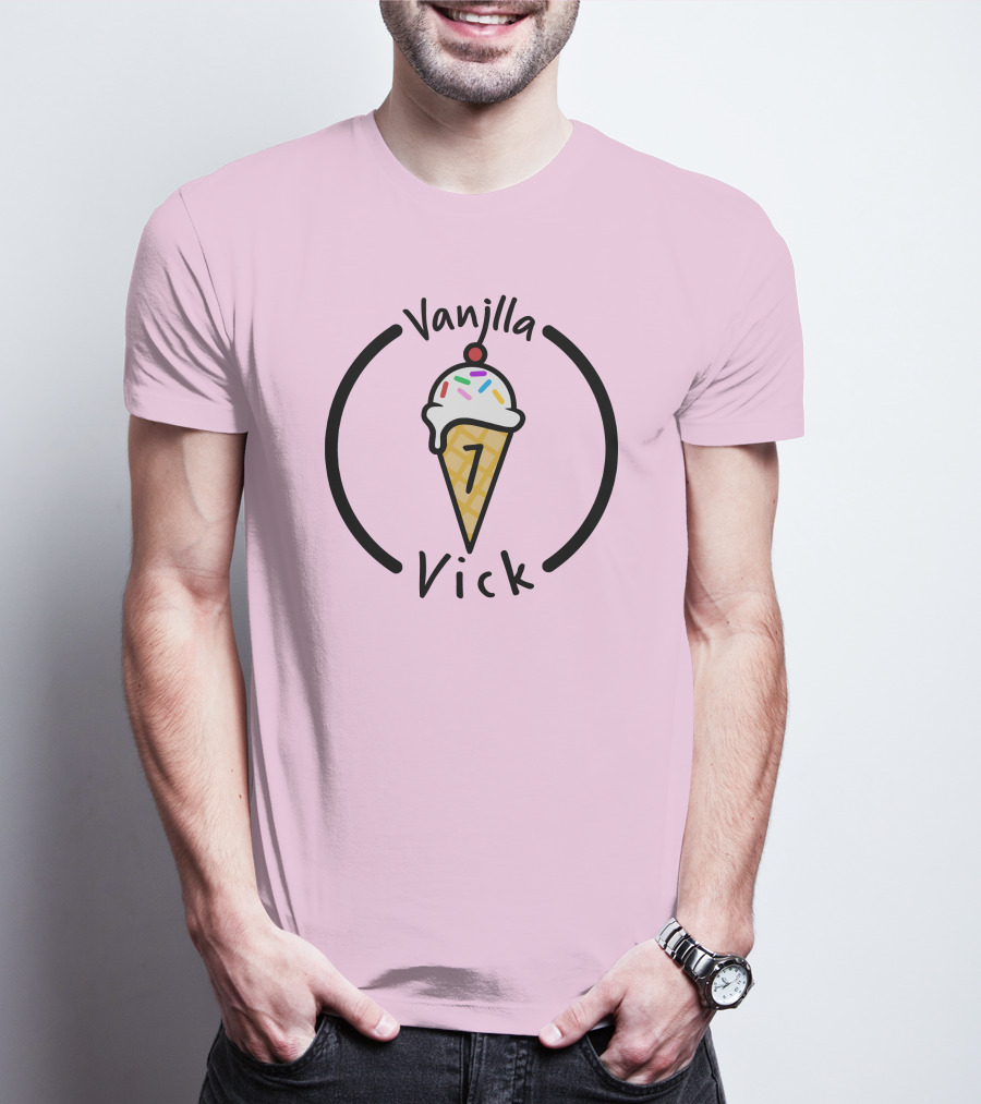 Vanilla Vick Ice Cream Cone No Border T-Shirt
