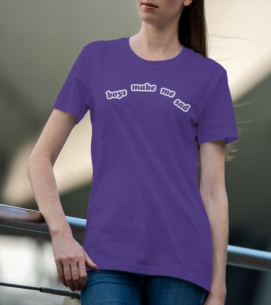 Boys Make Me Sad Purple Text Shirt Stylish T-Shirt