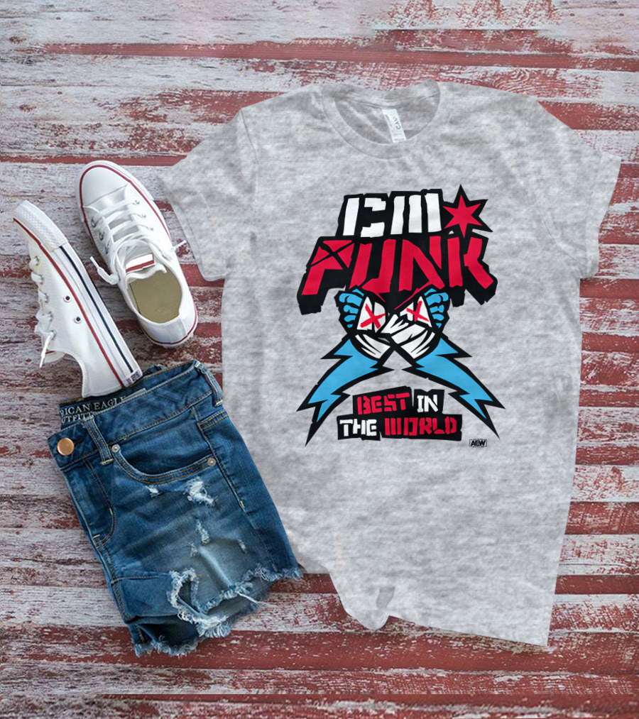 CM Punk AEW Best In The World Supercharged Ringer T-Shirt