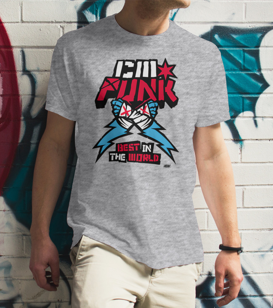 CM Punk AEW Best In The World Supercharged Ringer T-Shirt