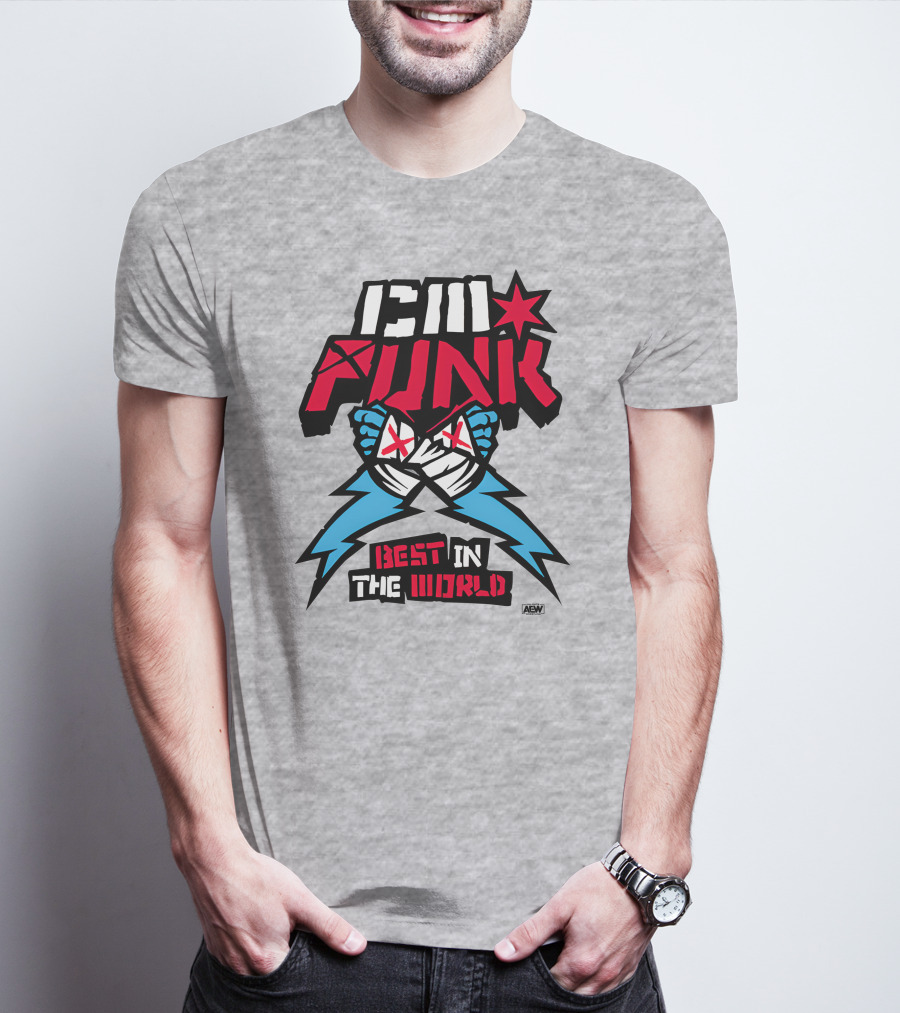 CM Punk AEW Best In The World Supercharged Ringer T-Shirt