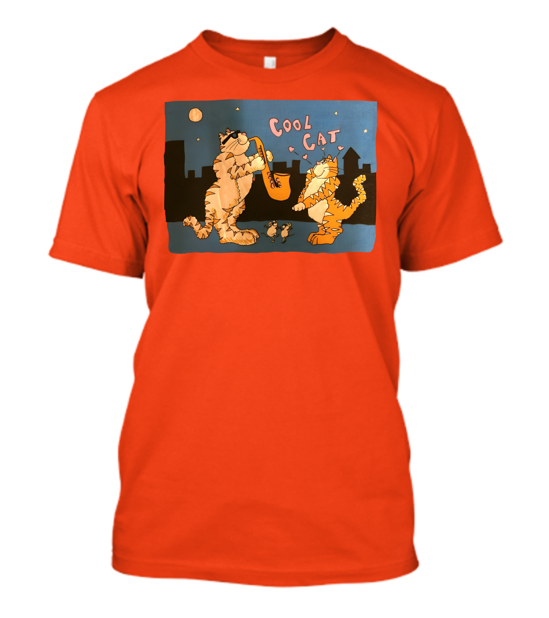 Cool Cat Night Jazz With Playful Felines And Spectators T-Shirt