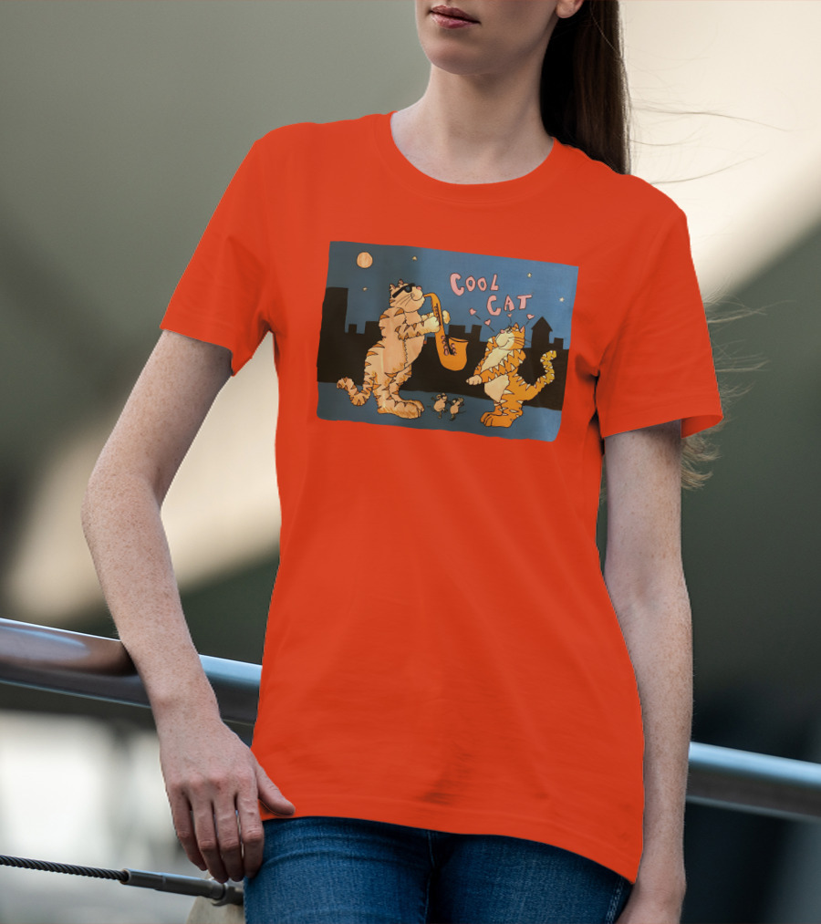 Cool Cat Night Jazz With Playful Felines And Spectators T-Shirt