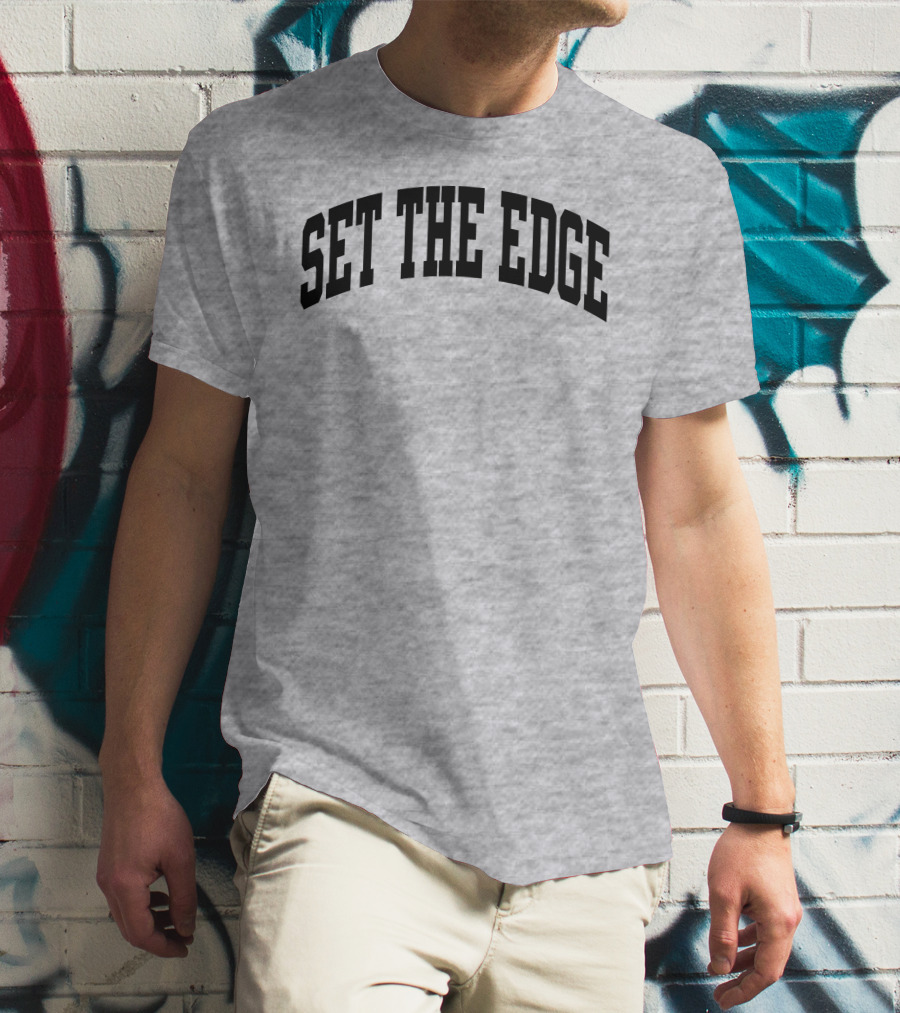 SET THE EDGE Football Defensive Strategy T-Shirt