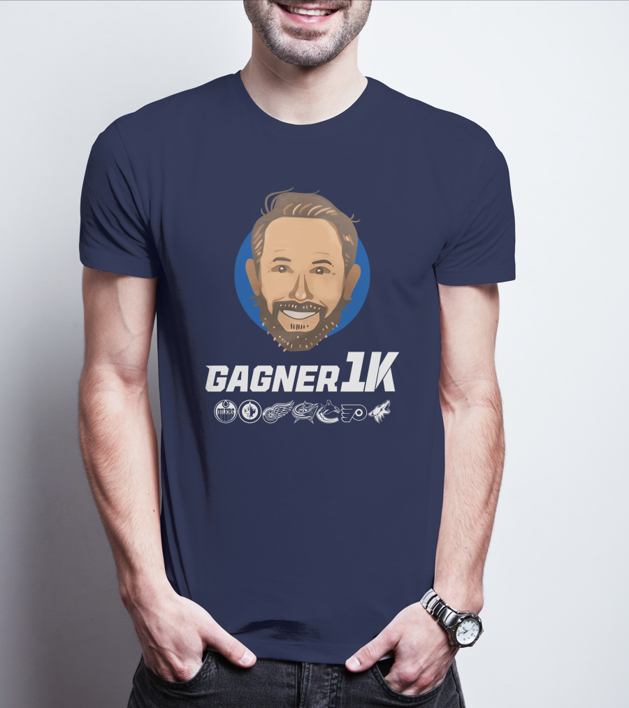 Gagner 1K Congrats Gags 1000 Career NHL Games Oilers Jets Red Wings Blue Jackets Canucks Flyers Coyotes T-Shirt