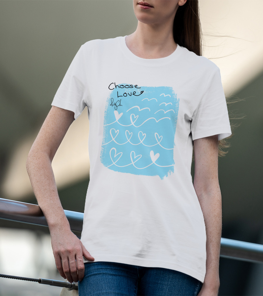 Freddy Carter Everpress Choose Love Heart Waves Blue Print T-Shirt