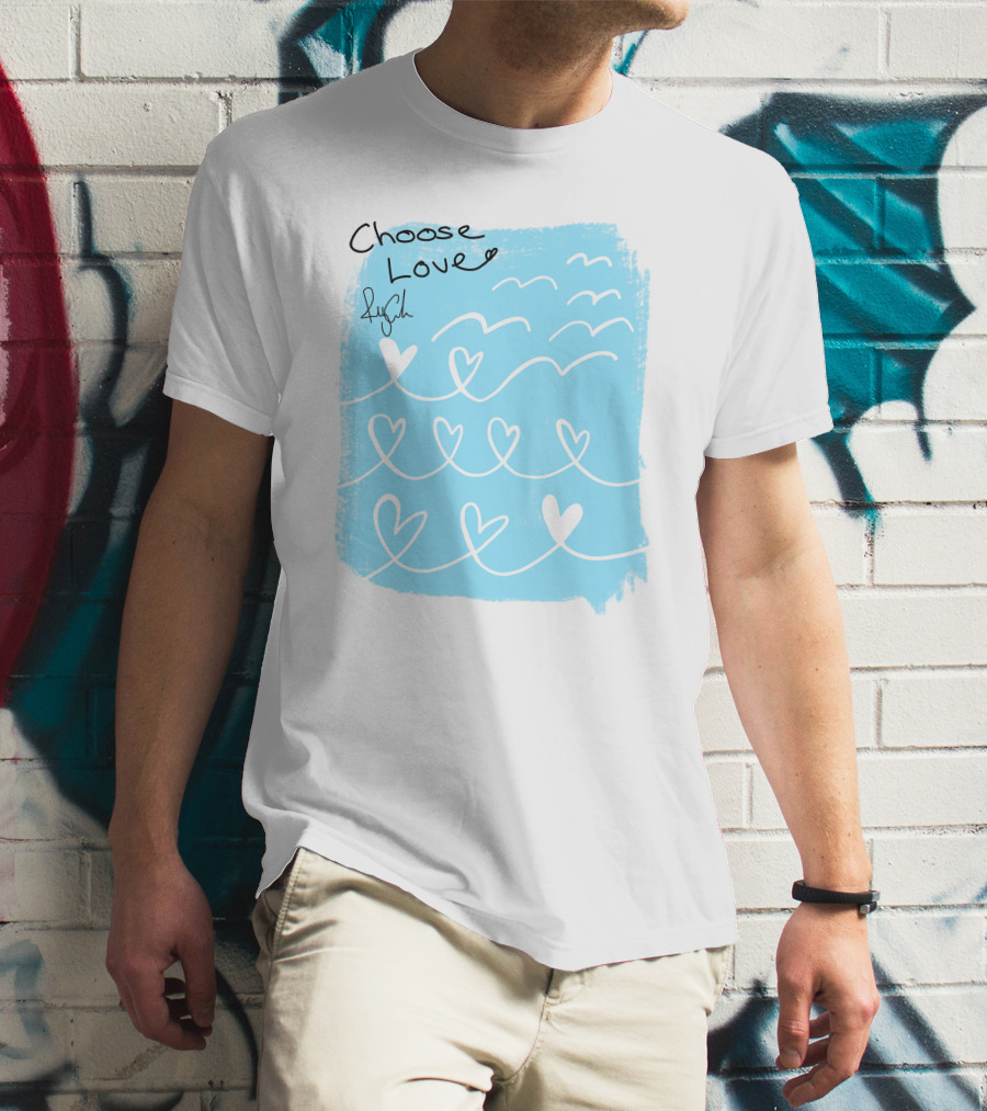 Freddy Carter Everpress Choose Love Heart Waves Blue Print T-Shirt
