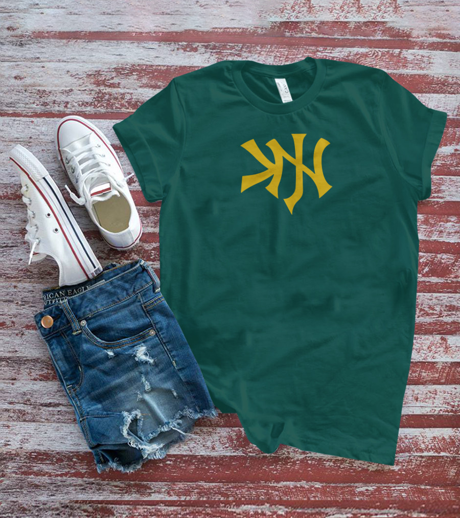 Knj Fanjoy Yankees Logo Green Gold T-Shirt