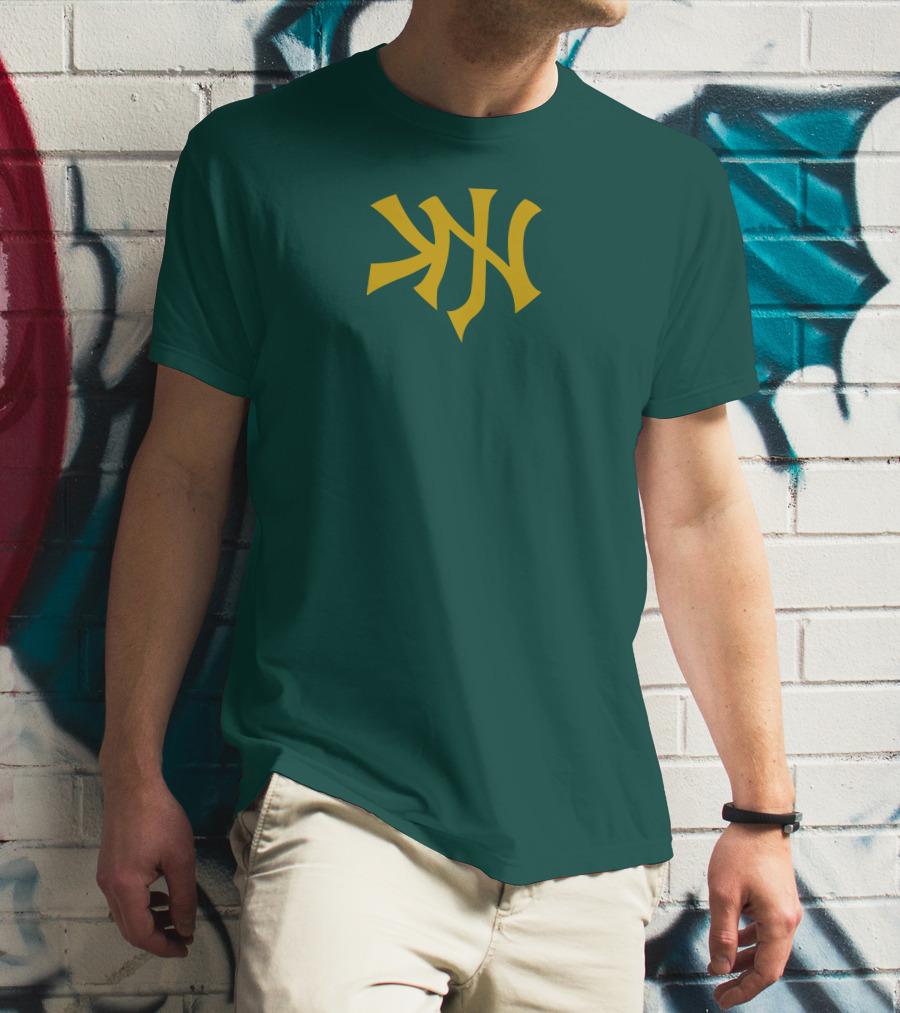 Knj Fanjoy Yankees Logo Green Gold T-Shirt