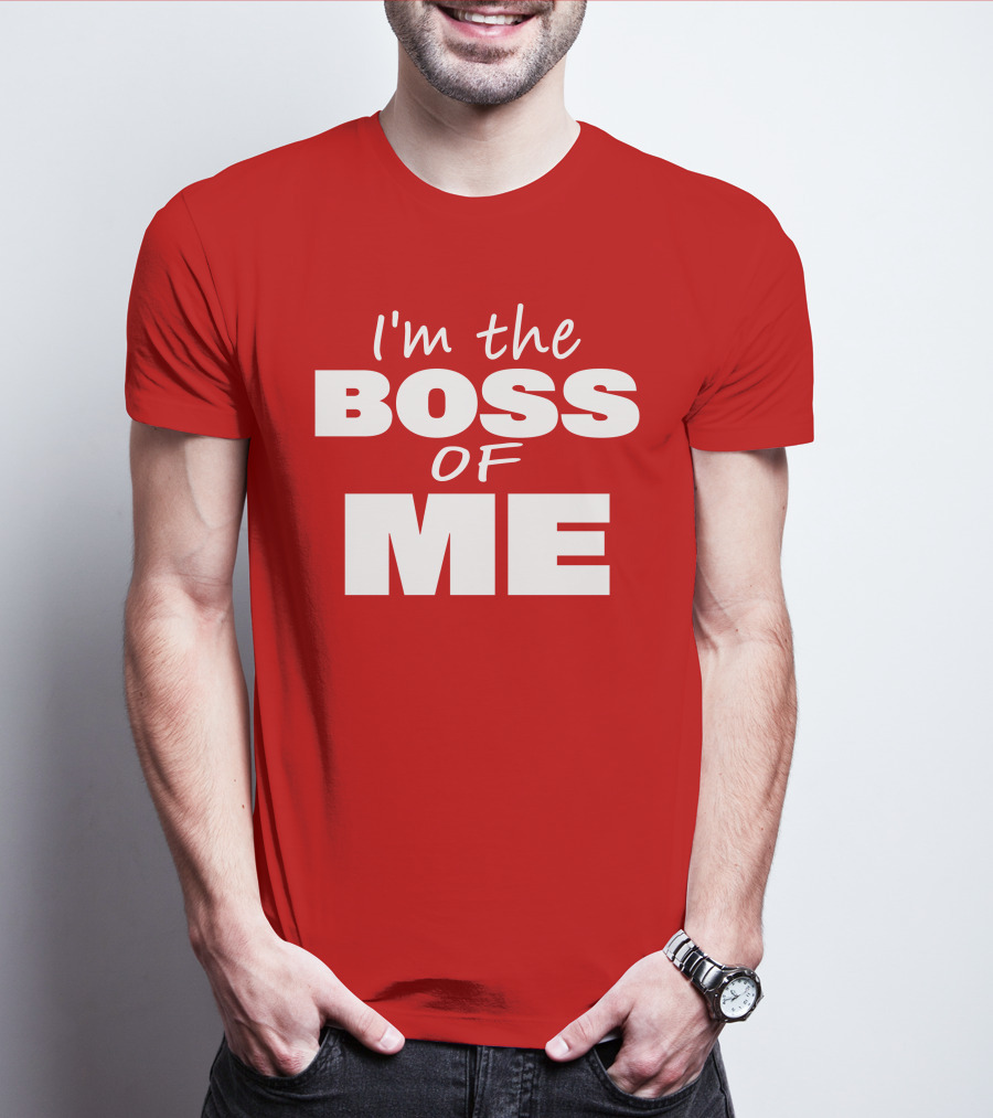 Texas Paul Schroder I'M The Boss Of Me Bold Red T-Shirt