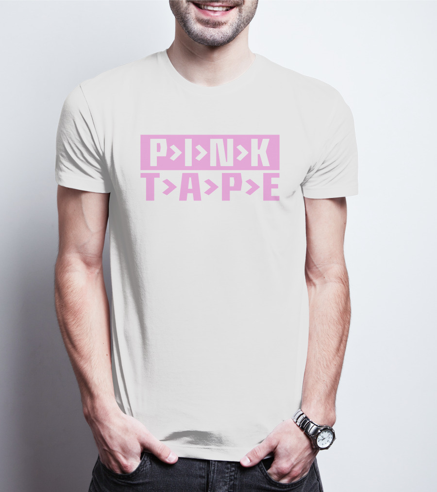 PINK TAPE Arrow Typography T-Shirt