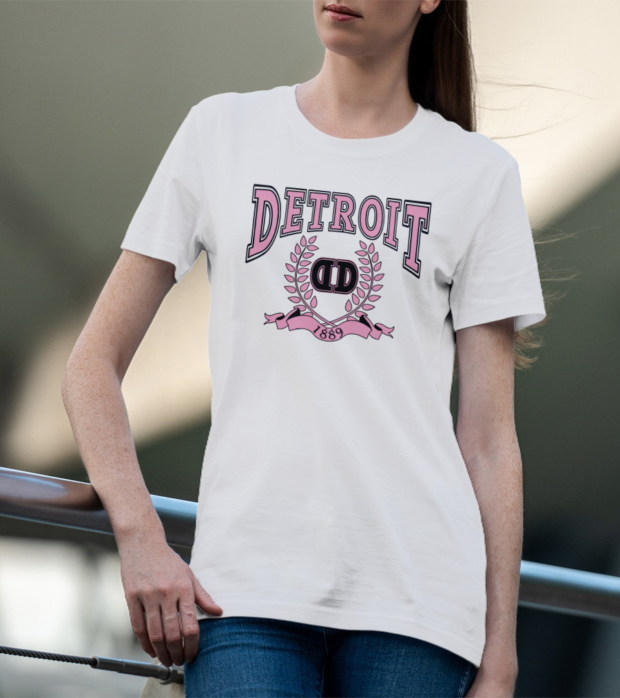 Detroit 1889 Pink Crest DD Laurel T-Shirt