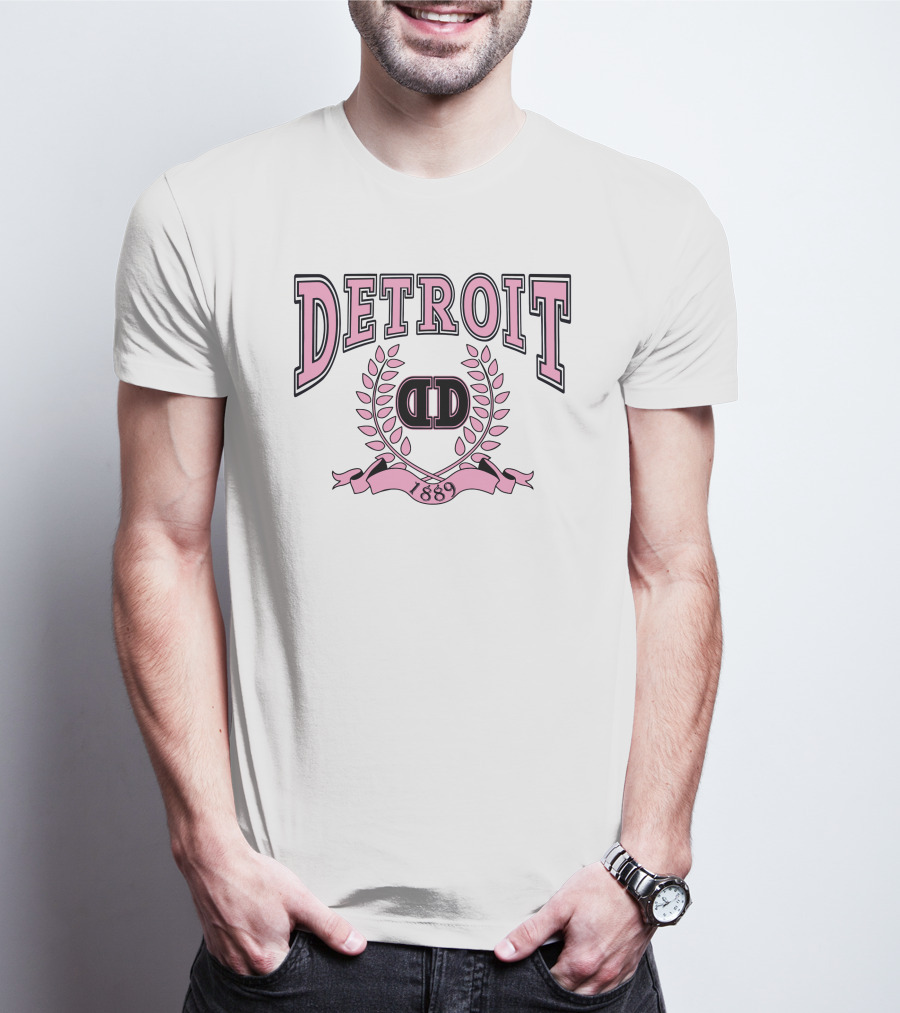 Detroit 1889 Pink Crest DD Laurel T-Shirt