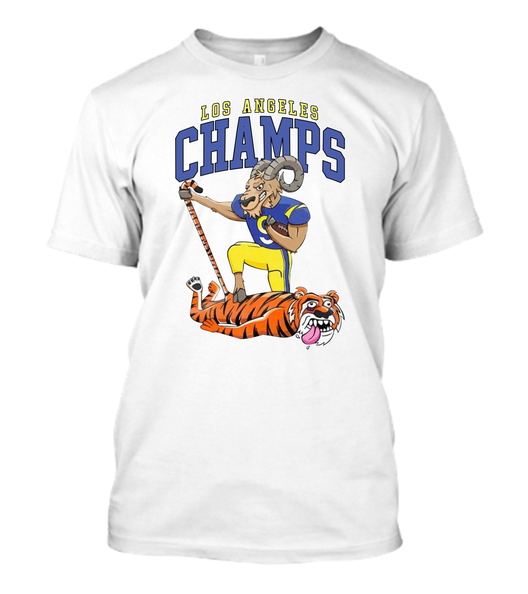 Los Angeles Champs Ram And Tiger Iconic Rivalry T-Shirt