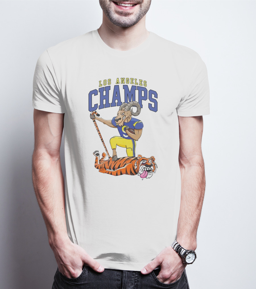 Los Angeles Champs Ram And Tiger Iconic Rivalry T-Shirt