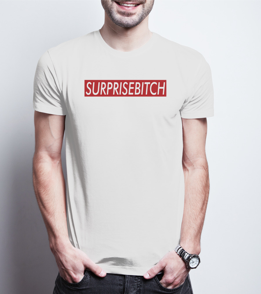 SURPRISEBITCH Bold Statement Red Block Lettering T-Shirt