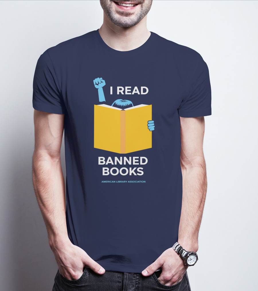 I Read Banned Books Yellow Book Fist American Library Association T-Shirt