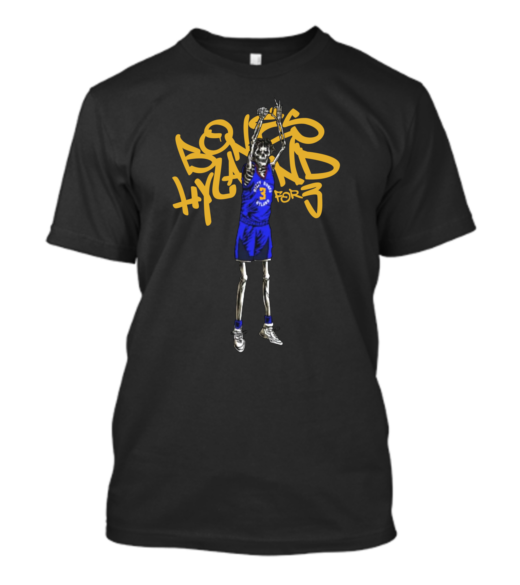 Bones Hyland For Three Bizzybones Basketball Skeleton Dunk T-Shirt
