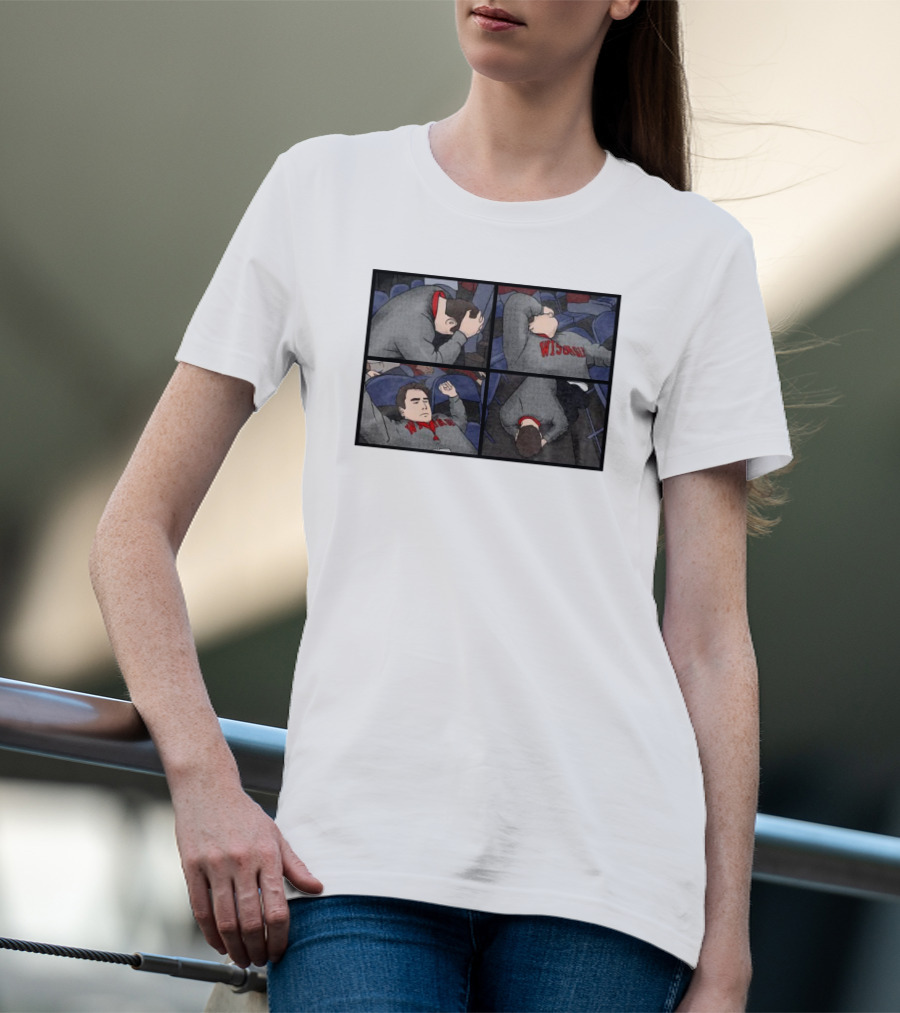 Wisconsin Fan Meltdown Comic Strip T-Shirt