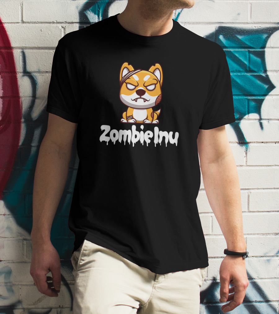 Zombie Inu Zinutoken Halloween Dog Character T-Shirt