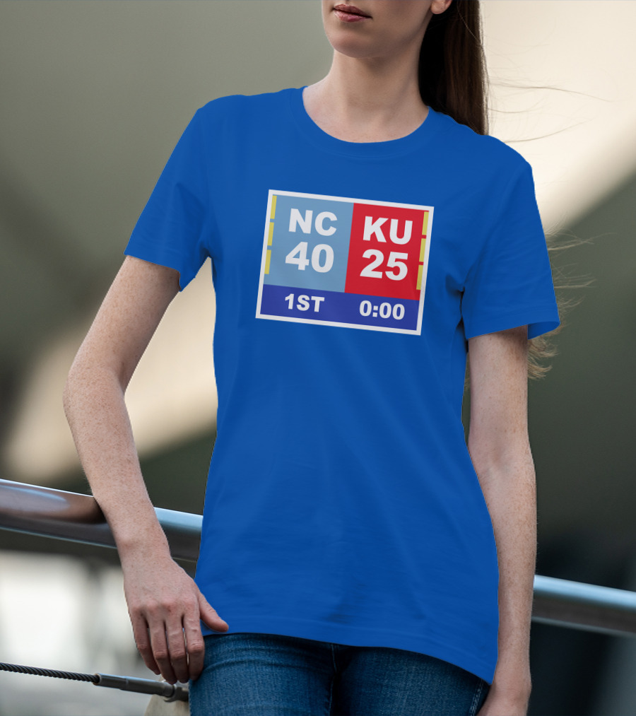 NC 40 KU 25 Scoreboard 1st Half 0:00 Classic Ks Comeback T-Shirt